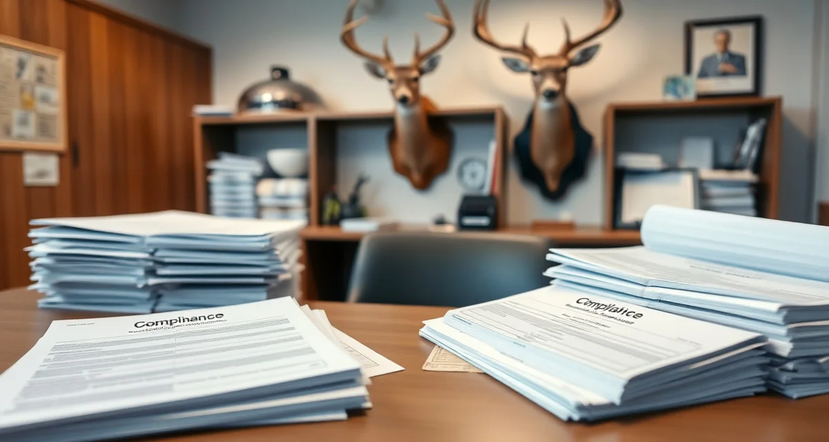 Alabama taxidermy compliance paperwork and licensing documentation Organized taxidermy business compliance documentation and intake records for Alabama DCNR licensing requirements