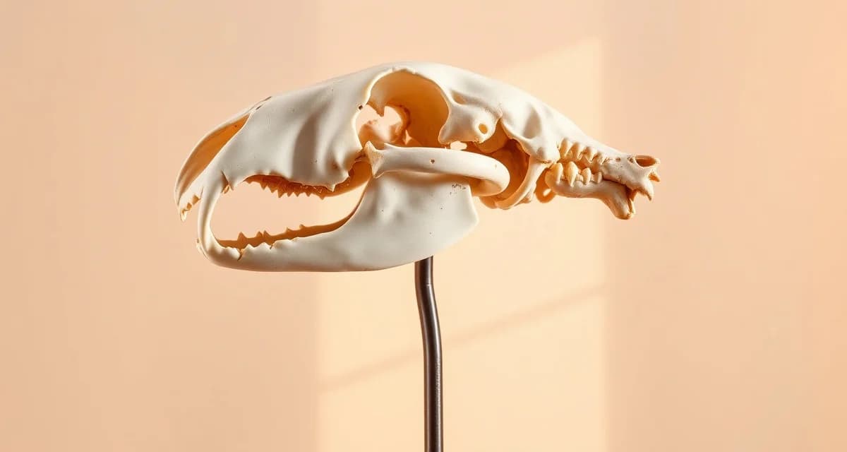 Bear skull preparation for taxidermy mounting Cleaned and prepared bear skull used for taxidermy mounts, showing anatomical structure and preparation techniques