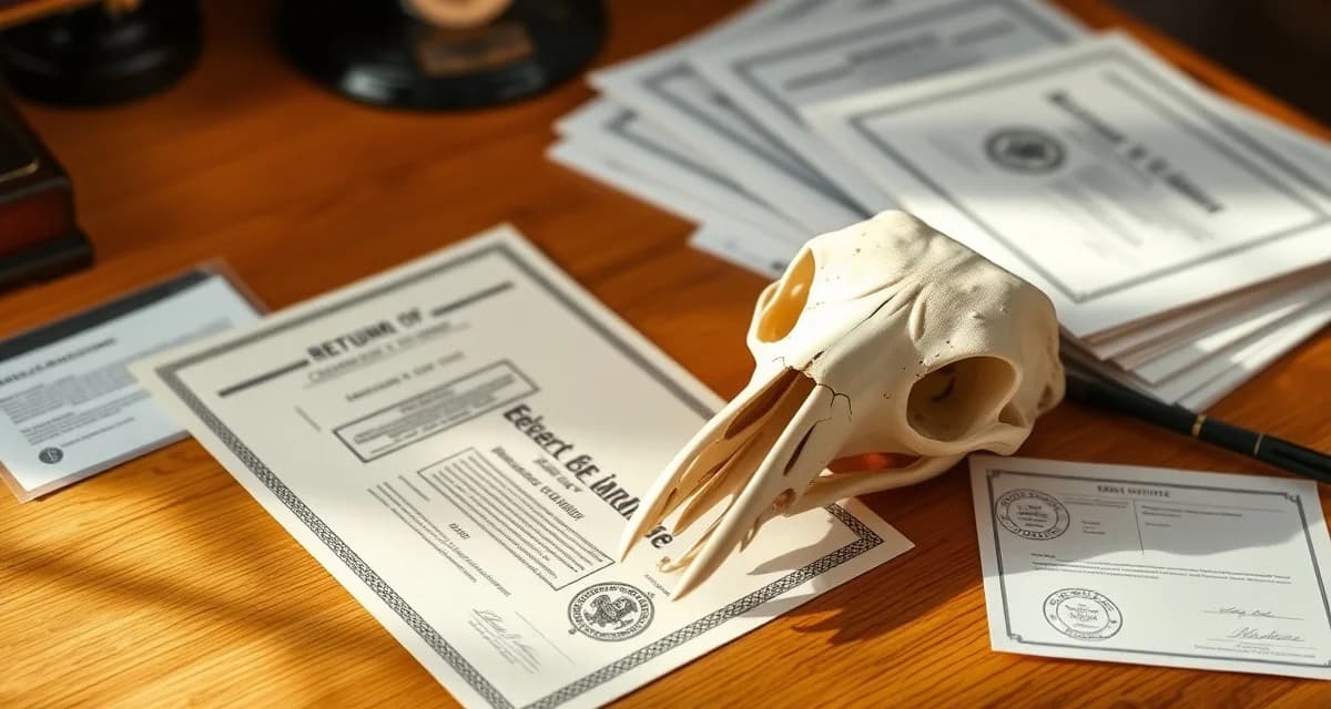 Official bear skull seal certificate documentation Bear taxidermy skull seal records and wildlife officer documentation requirements for legal compliance
