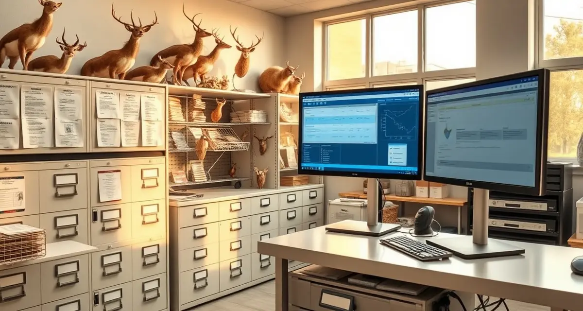 Compliance-focused taxidermy shop operations dashboard Taxidermy shop management software helping California businesses track specimen documentation and regulatory compliance requirements.