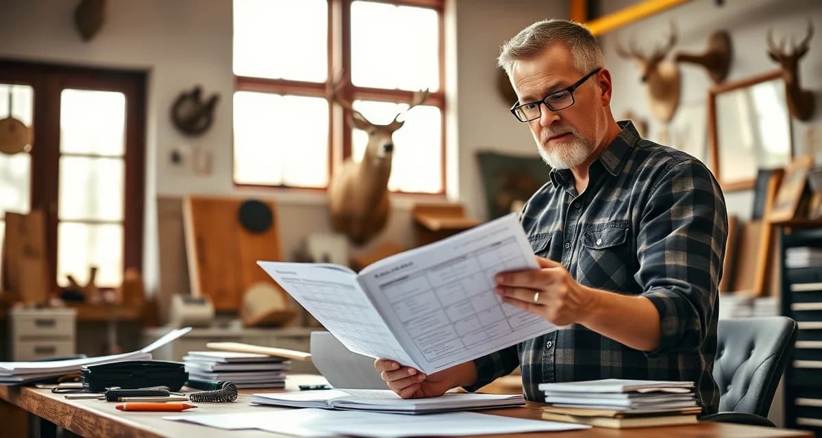 Early season preparation prevents fall taxidermy shop chaos Taxidermy shop owner preparing for deer season with organized planning checklist and calendar in August