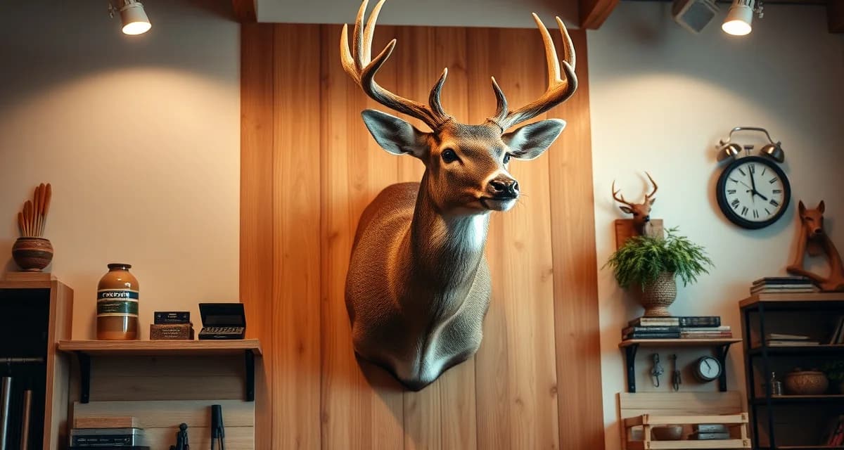 Completed deer shoulder mount example Professional deer shoulder mount displayed in taxidermy shop showing quality craftsmanship and finished taxidermy work