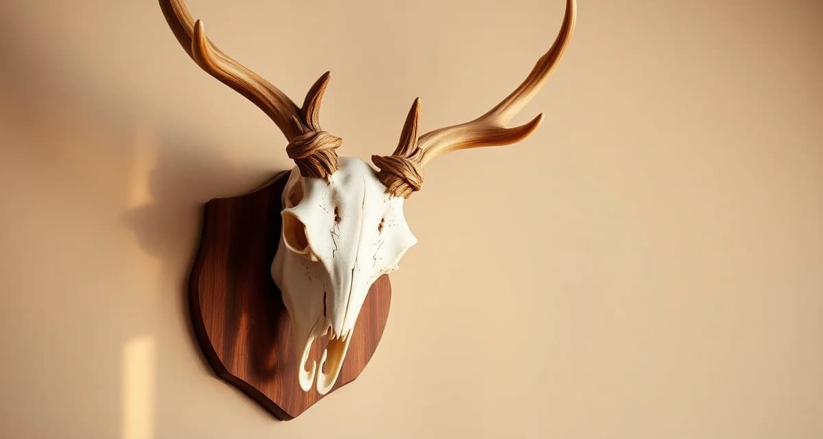 European skull mount craftsmanship Professional European mount skull display showing proper bone preparation and mounting technique for DIY taxidermy projects.