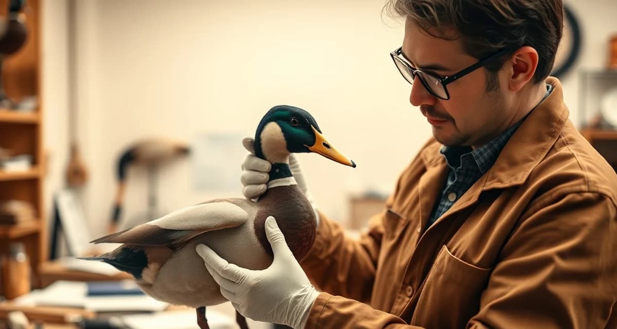 Waterfowl intake documentation and species verification process Taxidermist documenting waterfowl species for federal permit compliance and job tracking records