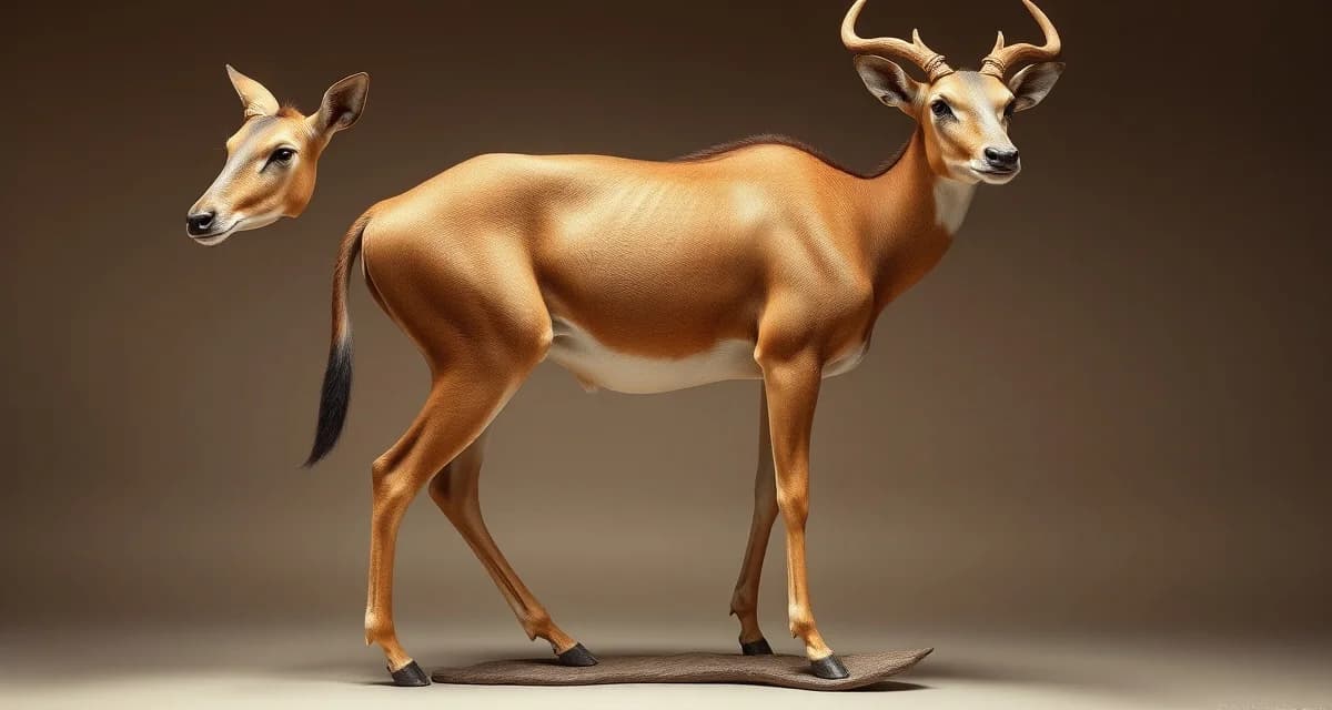 Professional life-size taxidermy preservation and display Complete life-size taxidermy mount of an animal displayed in natural pose showing full body anatomy and detailed preservation techniques.