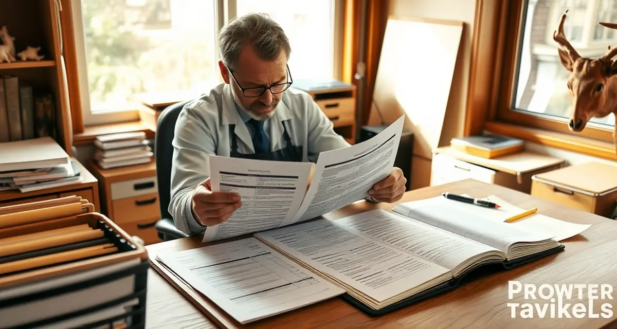 Midwest Taxidermy Shop Compliance Guide Taxidermist reviewing Midwest compliance documentation including CWD requirements and state licensing regulations for Illinois, Indiana, Ohio, and Michigan