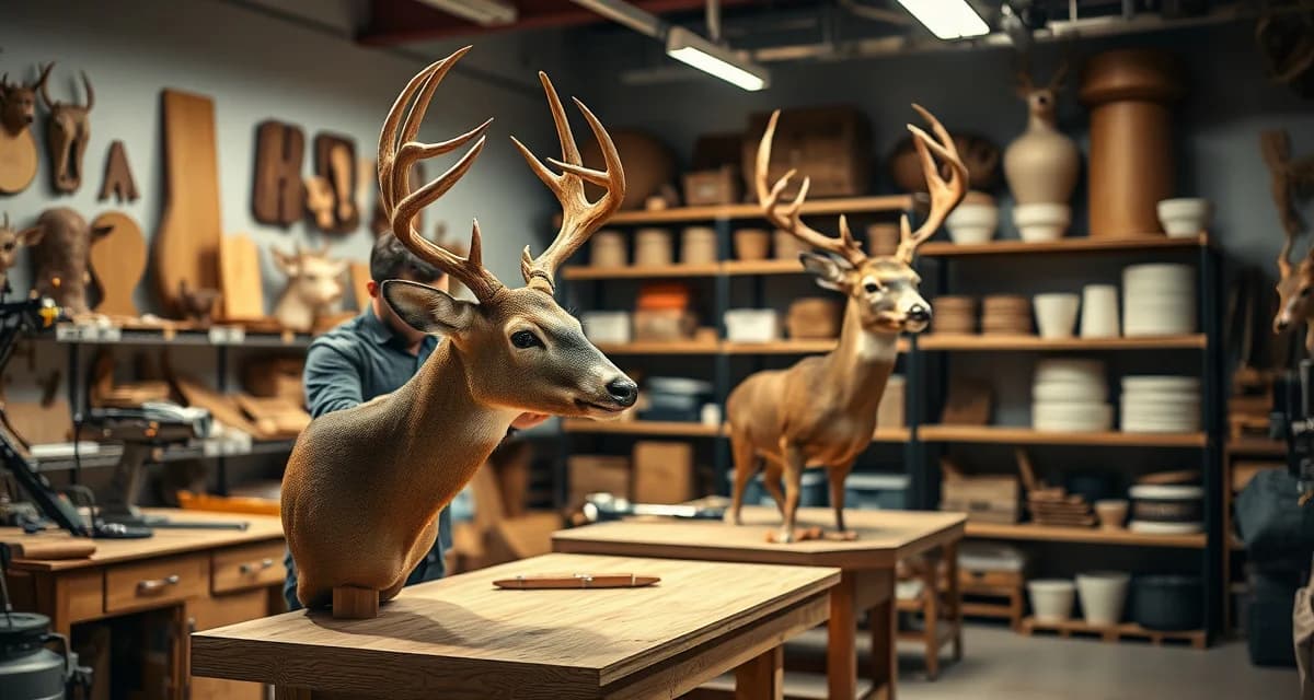 Taxidermy business operations in Oklahoma Professional taxidermy shop management setup showing dual intake surge organization for Oklahoma deer seasons and species preparation.
