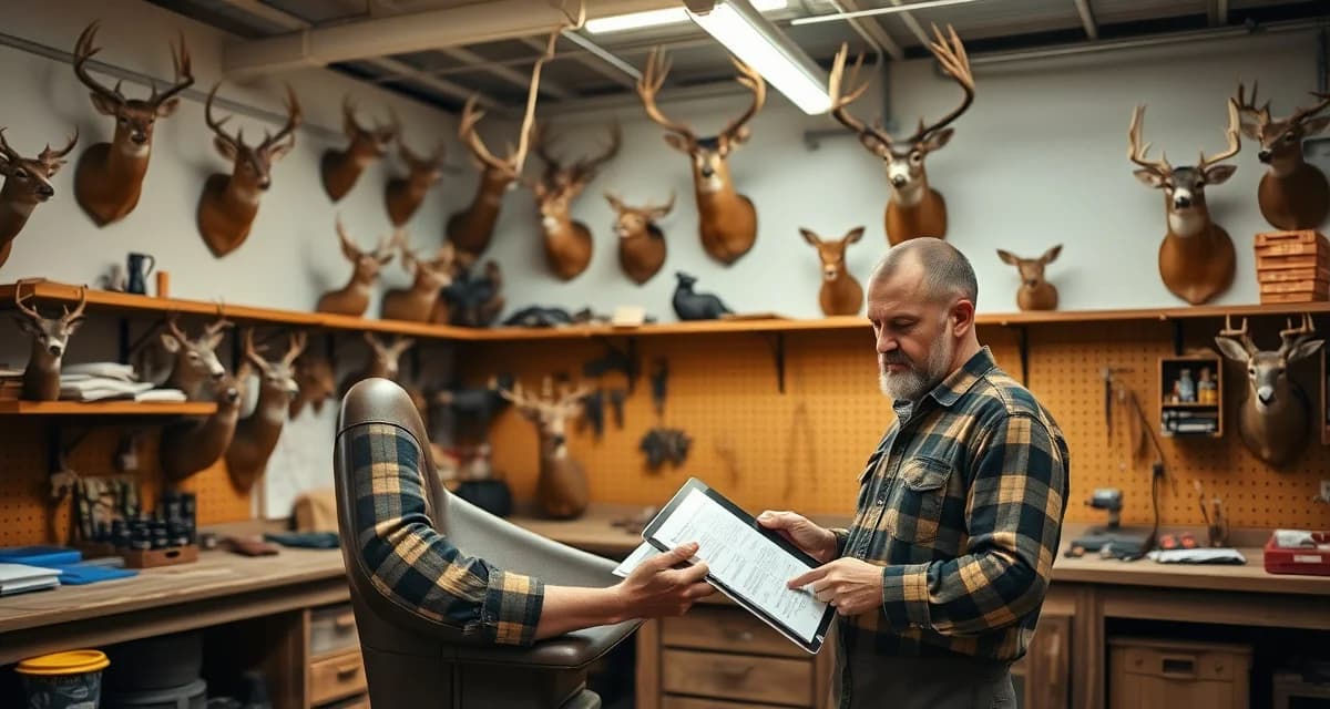 Managing peak season taxidermy volume with software Taxidermy shop processing 200 deer mounts during Pennsylvania's two-week firearms season using AI intake management software