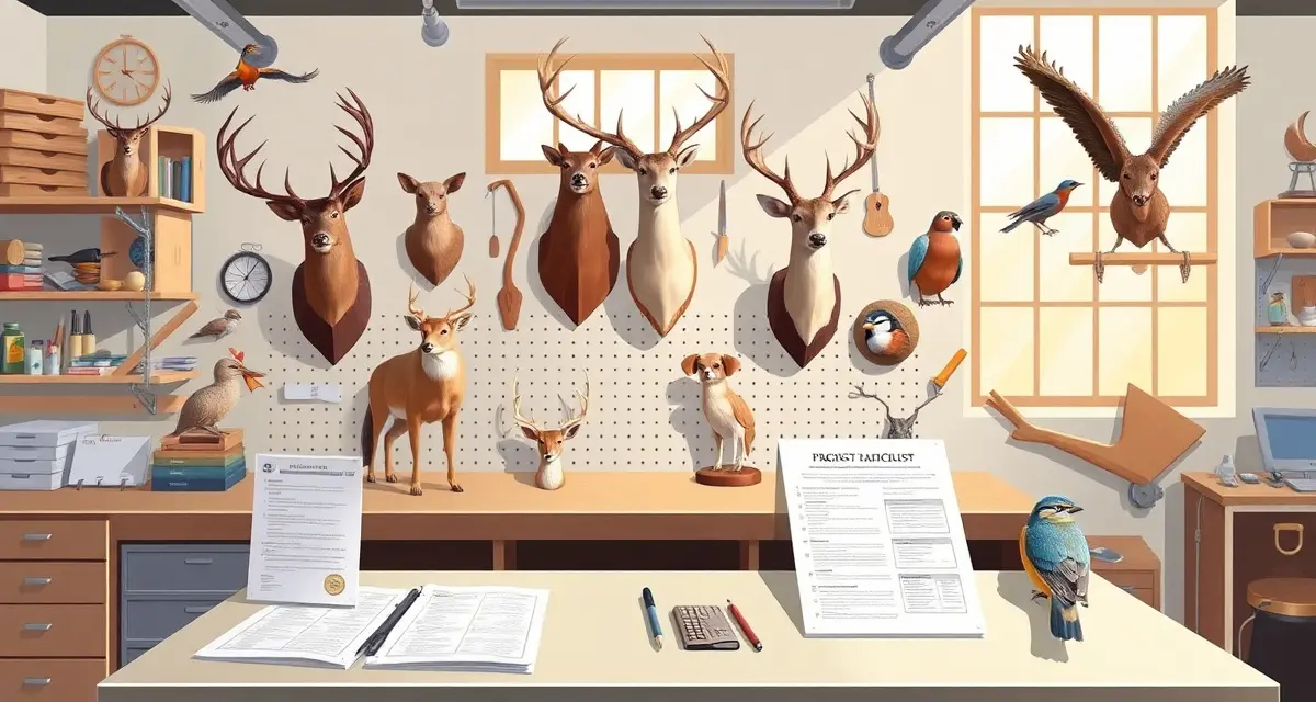 Regional wildlife taxidermy regulations overview Southeast taxidermy compliance guide showing wildlife regulations for Alabama, Georgia, Florida, and South Carolina with mounted specimens and compliance documentation.
