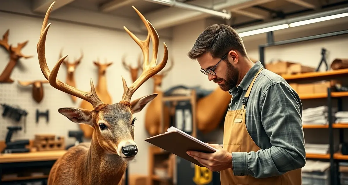 Professional liability documentation for taxidermy specimens Taxidermist documenting customer property liability and specimen care with written documentation and professional records