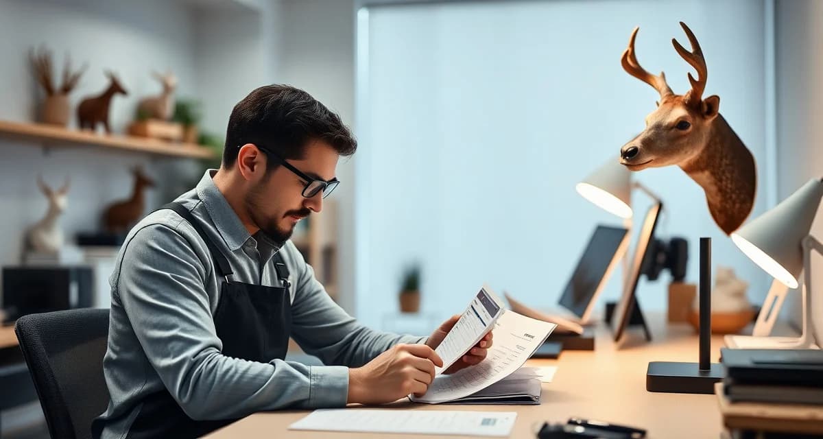 Professional taxidermy pricing consultation Taxidermist reviewing pricing calculations and cost analysis for taxidermy business pricing strategy and profitability