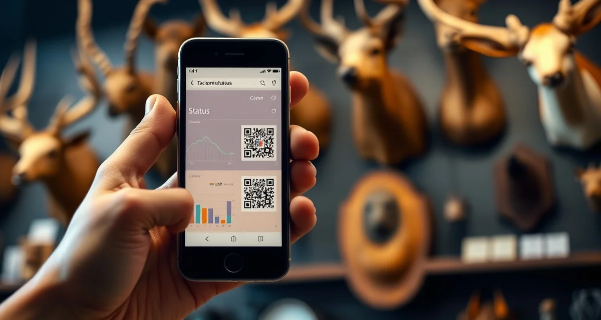 Browser-based portal access for taxidermy mount tracking MountChief taxidermy customer portal accessed via QR code on smartphone browser without requiring app download