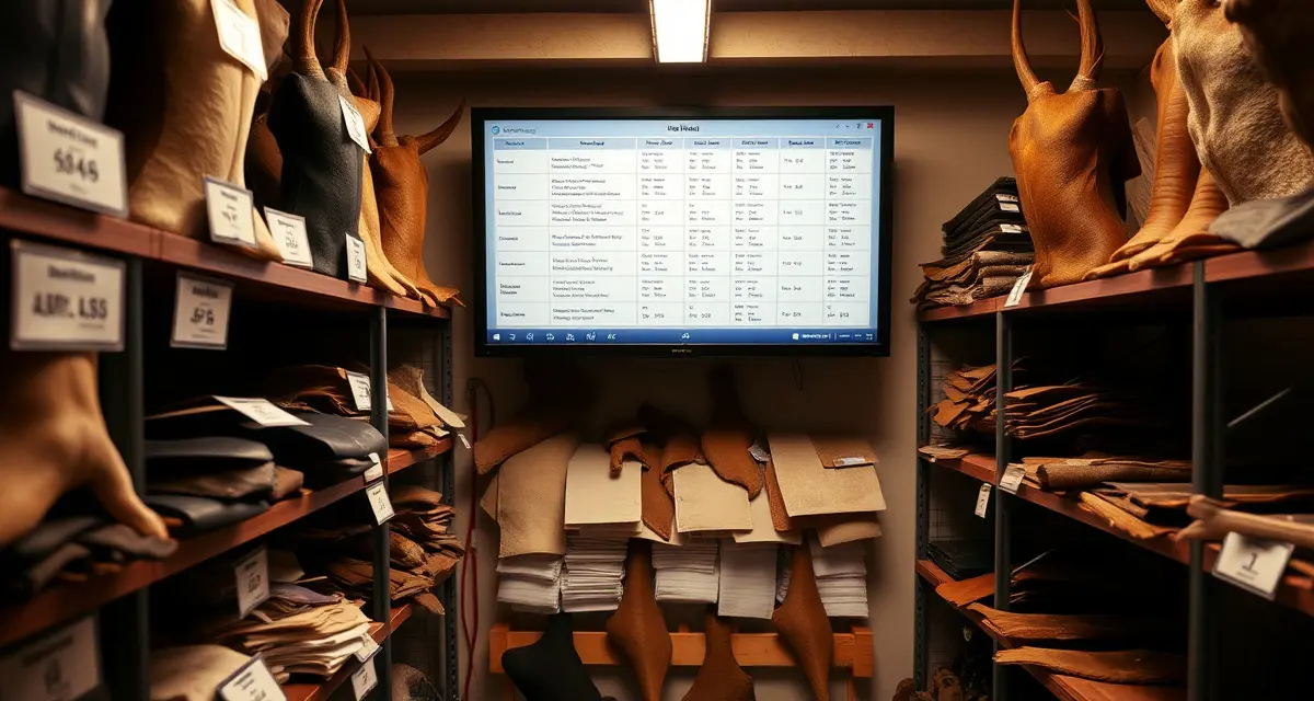 Professional hide inventory management solution Organized taxidermy hide storage with digital tracking system documentation for tannery management
