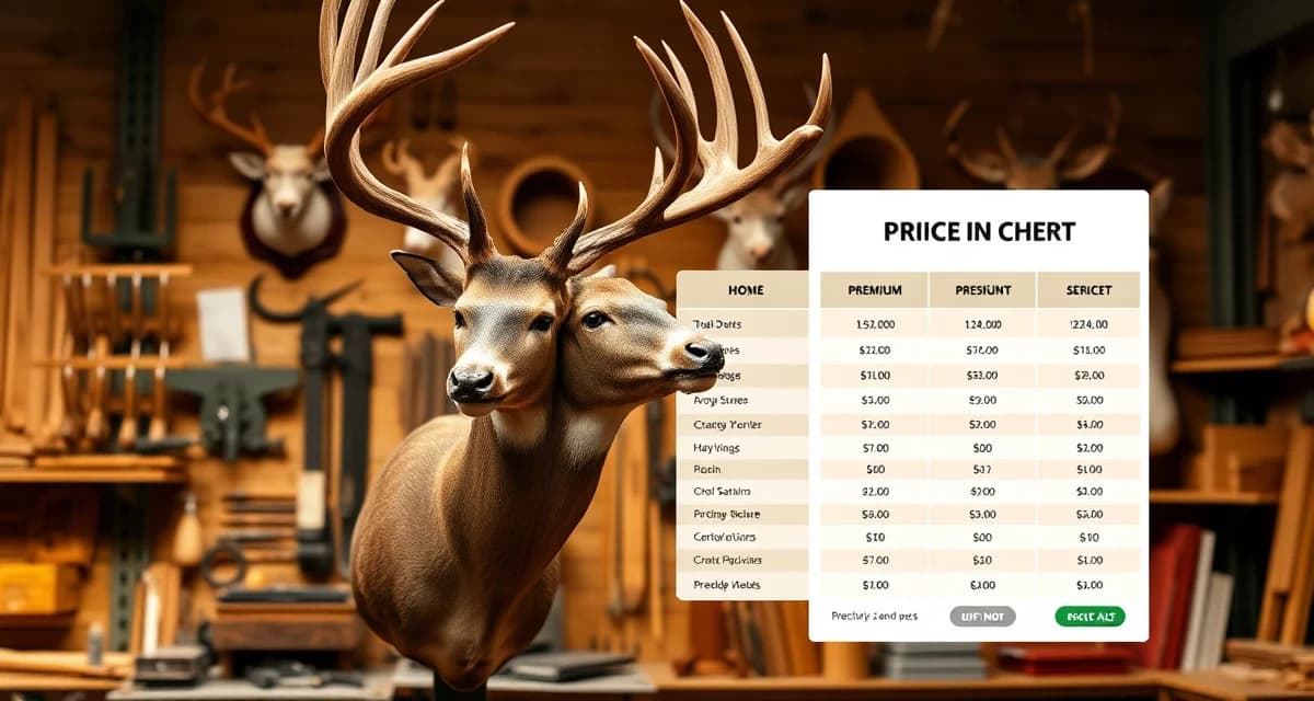 2026 State-by-State Taxidermy Pricing Reference Regional taxidermy pricing guide showing deer shoulder mount costs ranging from $400-$850 across different US states