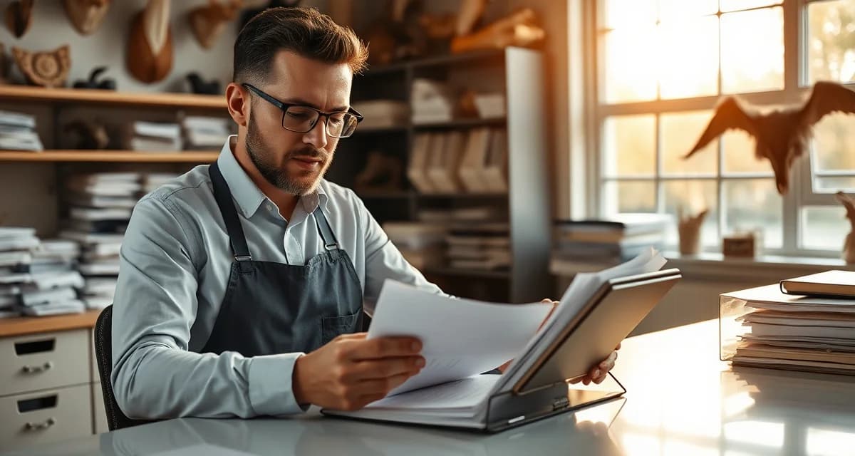 Professional specimen intake documentation process Taxidermy shop manager documenting customer specimen intake information on organized intake forms with proper labeling system