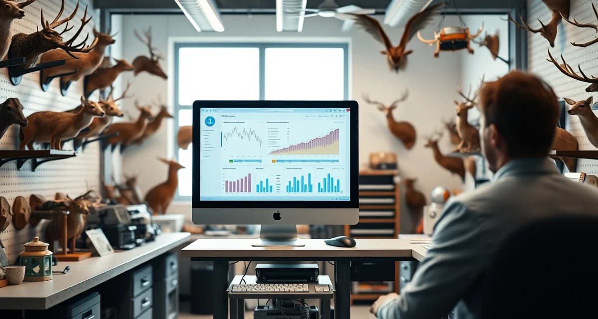 Modern taxidermy management software interface Taxidermy software comparison showing MountChief dashboard interface for managing animal mounts and tannery operations