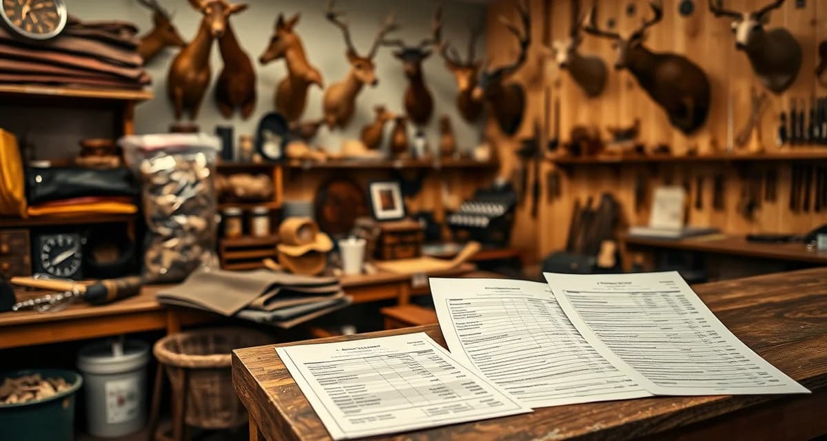 Tannery cost analysis for taxidermy shop pricing Taxidermy tannery processing costs breakdown showing leather materials and pricing documentation for mount preparation