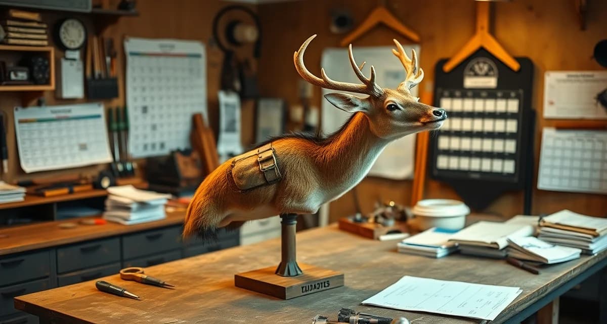Managing taxidermy project timelines professionally Taxidermist workspace showing professional mount preparation and timeline documentation for customer turnaround estimates.