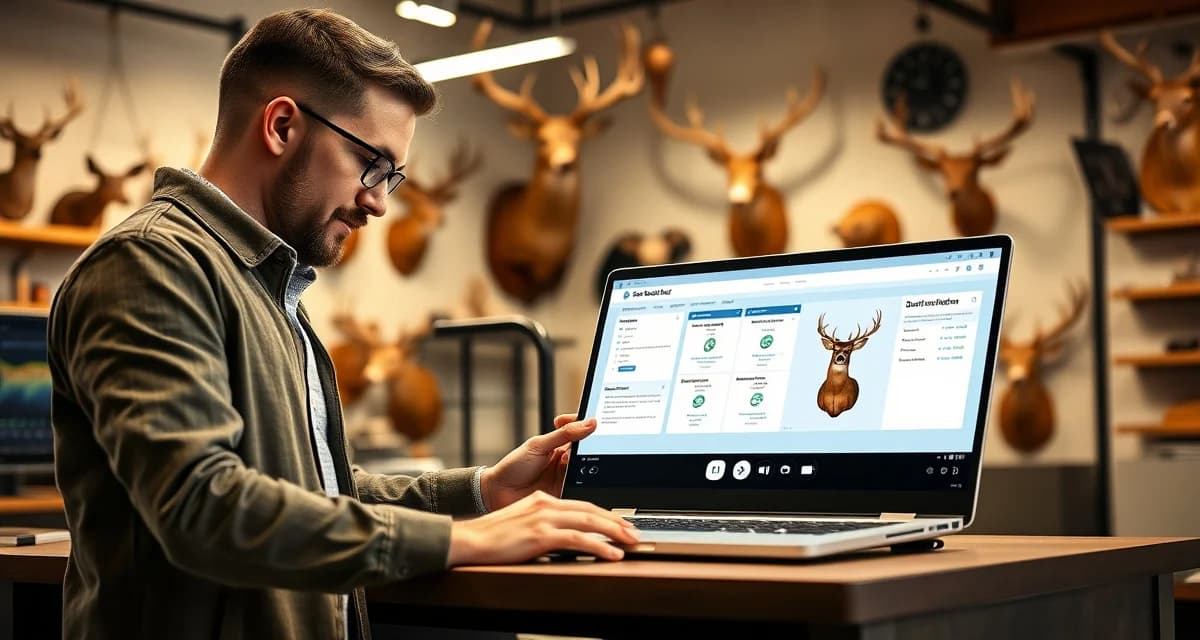 Taxidermy shop software comparison visualization Modern taxidermy shop management software comparison showing Trophy Mount System alternative features for 2026