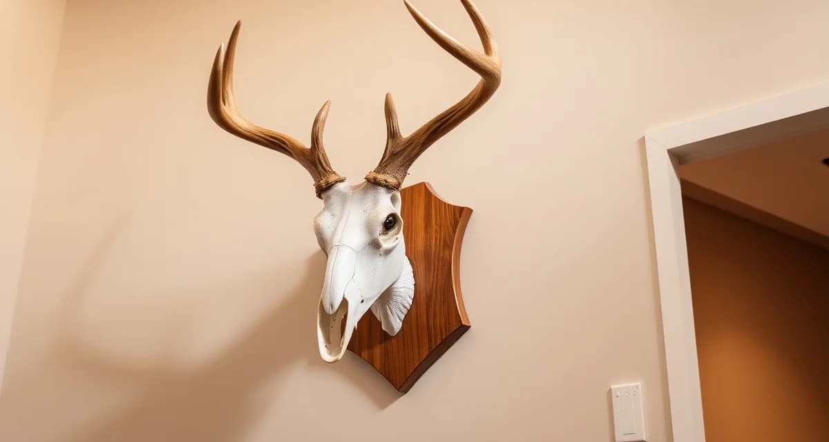 Professional whitetail European mount example Finished whitetail European mount displayed on wooden plaque showing professional taxidermy craftsmanship and pricing considerations for shops.
