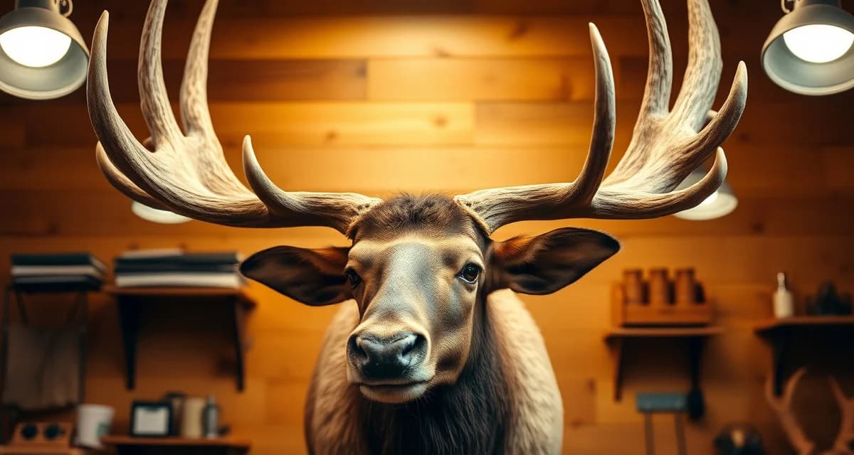 Premium elk mount preparation for Wyoming taxidermists Professional elk shoulder mount display showcasing taxidermy craftsmanship for Wyoming hunting season preparation